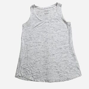 Maison Jules Tank‎ Top Womens Small White Grey Excellent Space Dye Scoop Neck